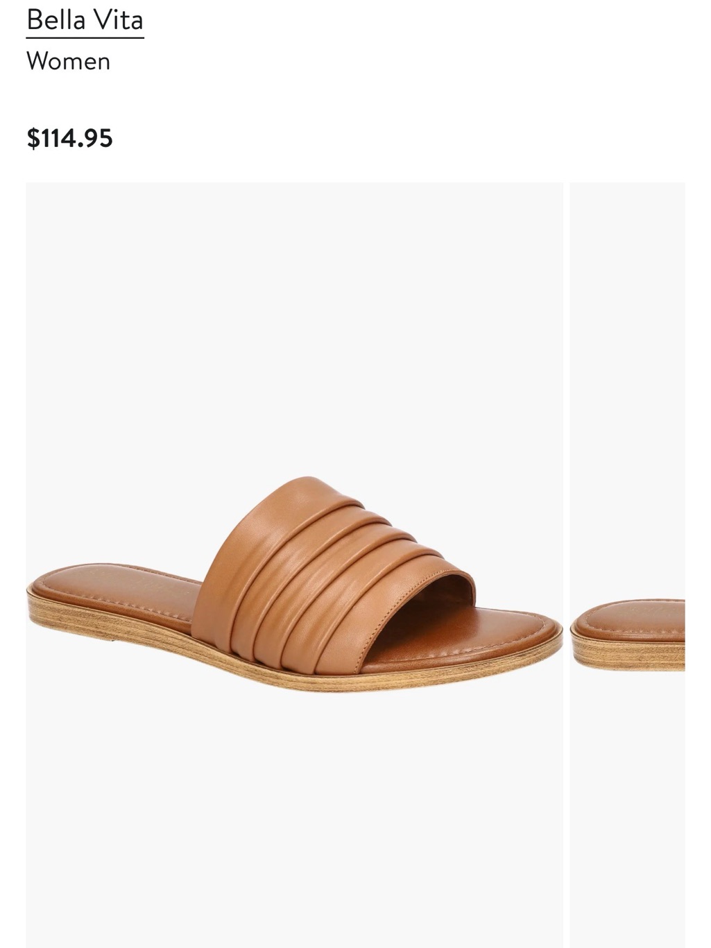 Bella Vita Tan Layered Slide Sandal